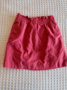 J. Crew Raspberry Pink Ruffled Elastic Waist Mini Skirt